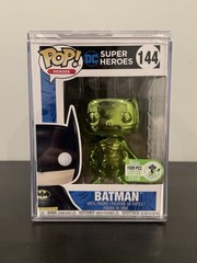 Funko Pop! DC Super Heroes Batman #144 ECCC 2018 Green Chrome LE 1500 Pop Stack