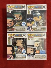 Funko Pop Animation One Piece Black Beard, Rob Lucci, Boa Hancock & Sabo Lot (M)
