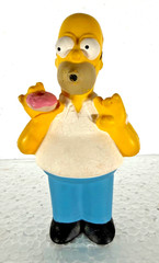 Rare Vintage Foam Figure of Homer Simpson With Donut! 5.5″! D’OH!!