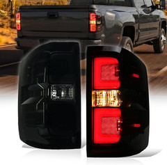 Smoked LED Tail Light Fit for 14-18 Chevy Silverado C-Strip Left&Right Side | Up