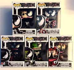 Funko Pop! Marvel Venom Complete Set #363, #364, #365, #366, #367 W/ Protector