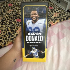 Hyundai Aaron Donald Rams Bobblehead NFL Football Figure Blue Yellow White New