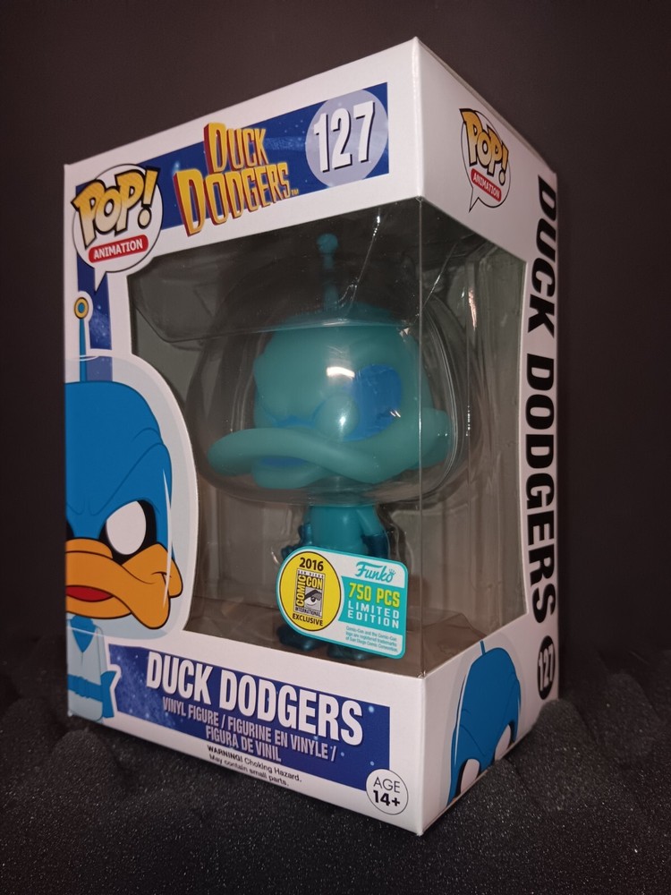 Funko Pop! Duck Dodgers Blue Gamma GITD (SDCC) Con Sticker Excellent Cond.