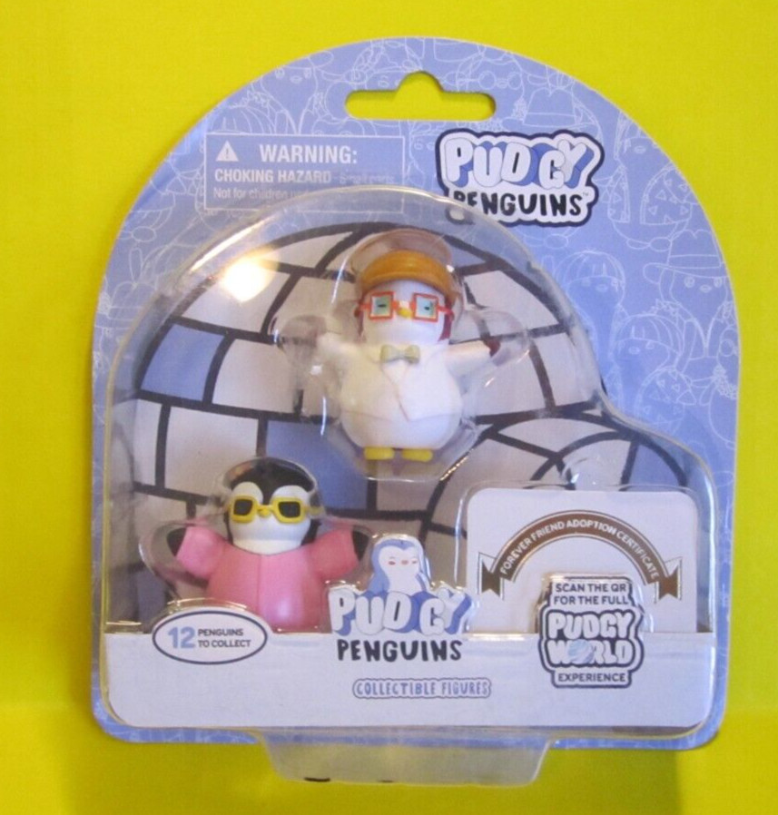 Pudgy Penguins Professor Pink Toy Figures 2-Count Limited Edition Collectibles