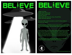 Custom Carded Grey Alien 3.75″ Figure UFO Edition Handmade Collectible – Believe