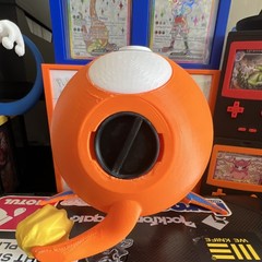 3D Printed Charizard Pokémon Poké Ball Style Plastic Figure – Orange/Blue/Black