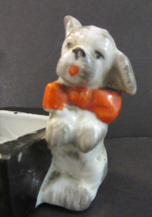 Vintage Ceramic Puppy Dog Planter Bowl Hand Painted Made In Japan