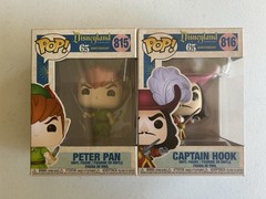 Funko Pop! Peter Pan #815 & Captain Hook #816 65th Disney Lot With Protectors