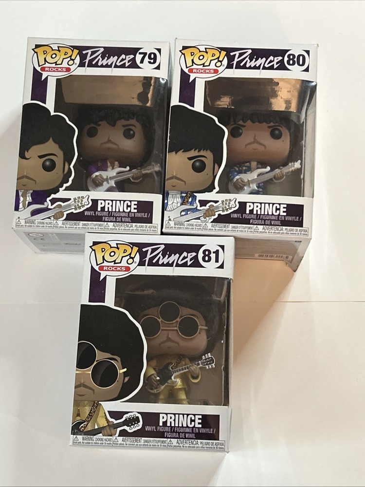 Funko Pop Prince #79, 80, 81 Lot of 3 Purple Rain 3rd Eye Girl Around the World
