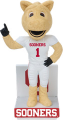 Boomer Oklahoma Sooners Mascot White Jersey Bobblehead NCAA College