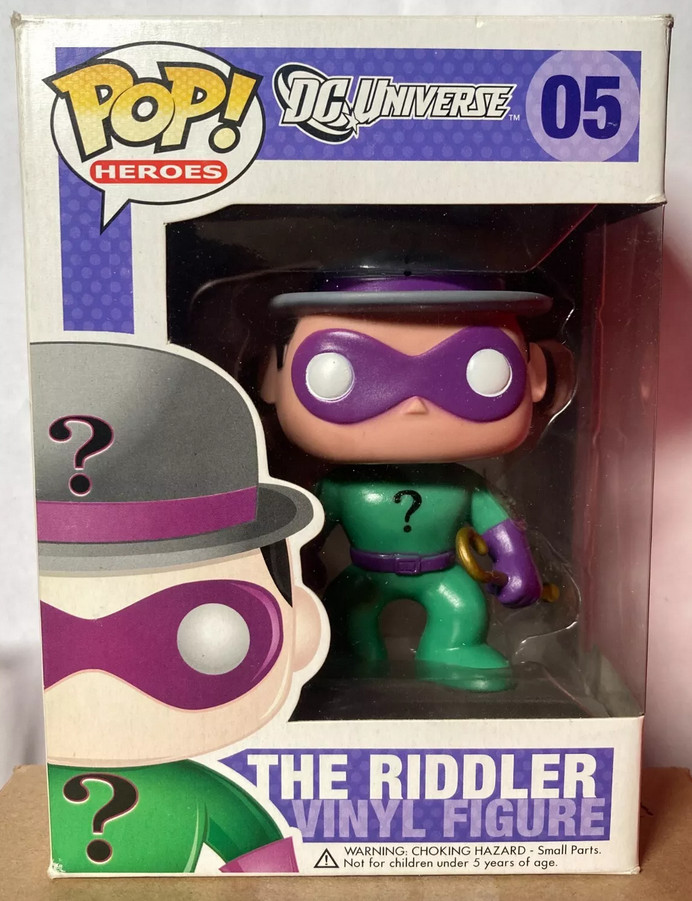 DC Universe Funko POP! The Riddler #05 ***DAMAGED*** (w/PROTECTOR)