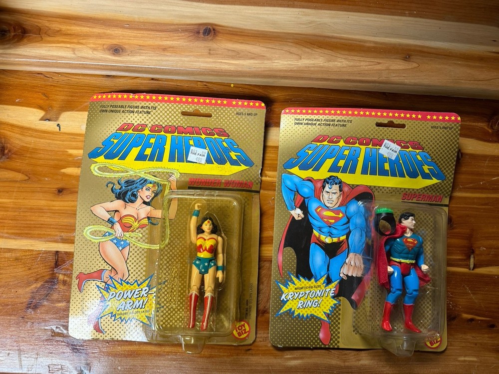 1989 DC SUPERHEROES SUPERMAN AND WONDER WOMEN BUNDLE LOT OF 2