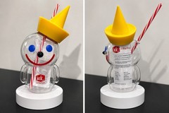 Jack In The Box Glass Sipper Limited Edition Cup w/Straw In Hand New