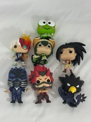 Lot of 7 Funko Pop My Hero Academia Shoto Todoroki, Moo, Tsuyu, Eijiro, Keroppi.
