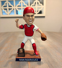 Ivan “Pudge” Rodriguez Texas Rangers Bobblehead, NEW WITH ORIGINAL BOX/PACKAGING