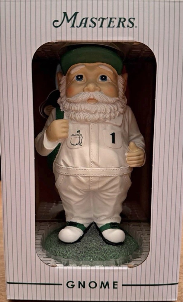 Masters Golf Gnome Collectible Figurine in Original Box & Yellow Tumbler