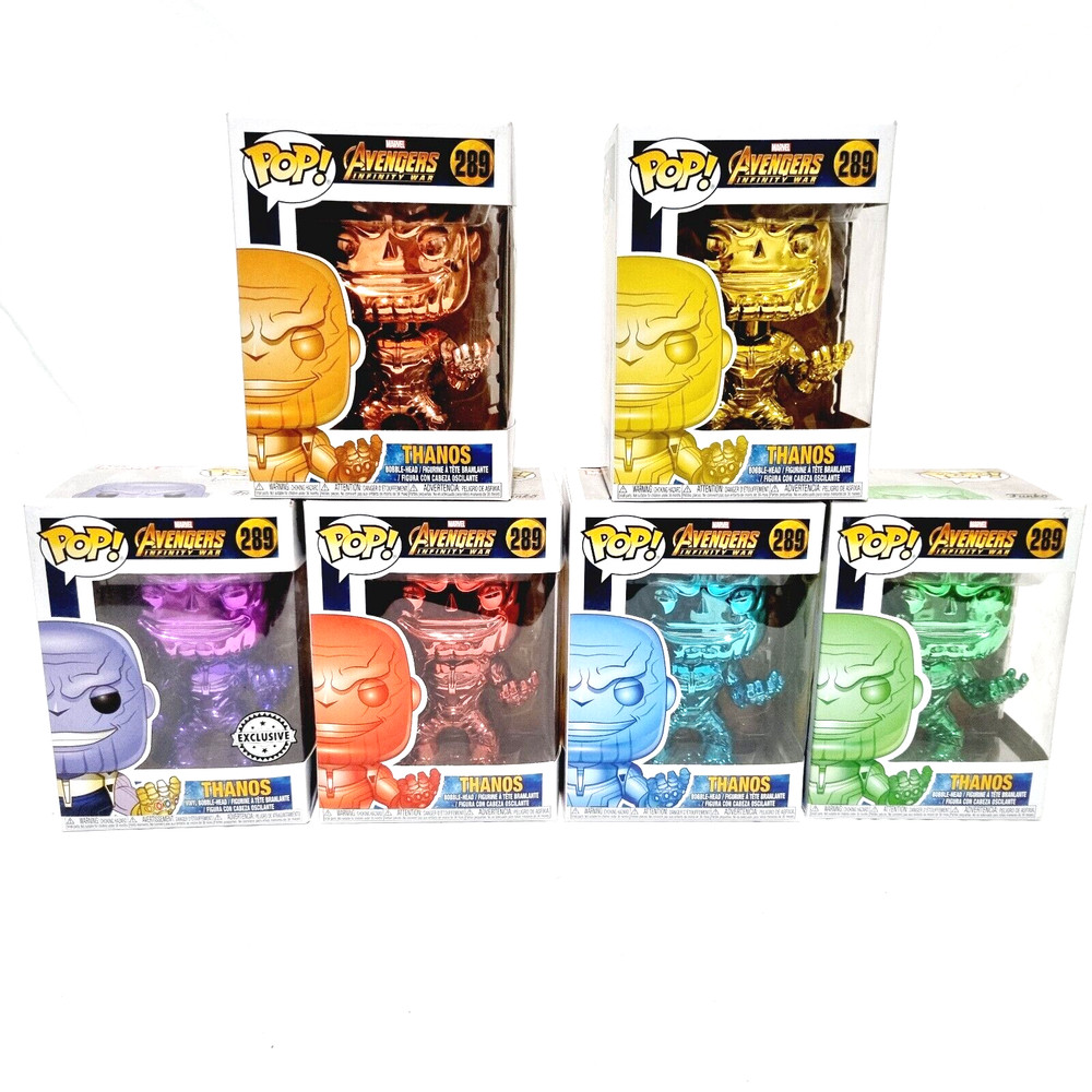 Funko Pop Thanos Avengers Marvel 289 Chrome Orange Purple Red Yellow Blue Green