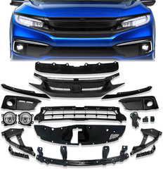 Front Bumper Grille Compatible with 2019 2020 2021 Honda Civic LX EX Touring Spo
