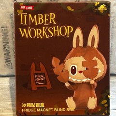Pop Mart Pop Land labubu Timber Workshop AVOID EXPLOSIVES Fridge Magnet