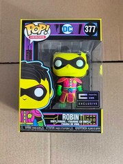 funko pop exclusive robin c- future city sticker #377 black light toy