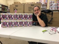 FUNKO POP GEMINI FLOCKED COURAGE THE COWARDLY DOG SIGNED MARTY GRABSTEIN -8935S