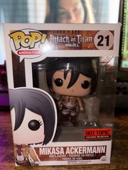 Funko Pop! Attack On Titan MIKASA ACKERMANN #21 RARE Hot Topic Pre Release