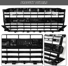 Front Upper Grille for 2016-2019 Chevy Silverado 1500 Z71, Glossy Black | Front