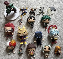 LOT of 9 Funko Pop Anime My Hero Academia & Demon Slayer misc toys