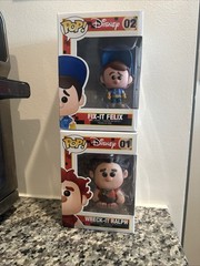 Funko Pop – Wreck it Ralph #01 & Fix-it-Felix #02 Set VAULTED RARE 