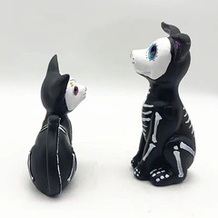 Day of the Dead Halloween Cat Tabletop Decor – Set of 2