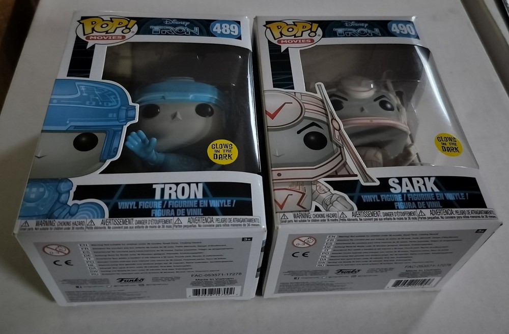 Tron #488 and Sark #490 Glow In The Dark Funko Pop Set