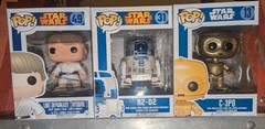 Funko Pop! Star Wars: C-3P0 #13, R2-D2 #31, Luke Skywalker (Tatooine) #49
