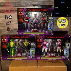 FNaF Endo Series Wave 3 Glamrock Montgomery Gator Chica Roxy Set Figures Glow
