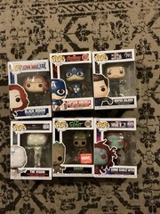 Funko Pop! Marvel Vinyl Figures Lot of 6 Black Widow Captain America And 4 Other