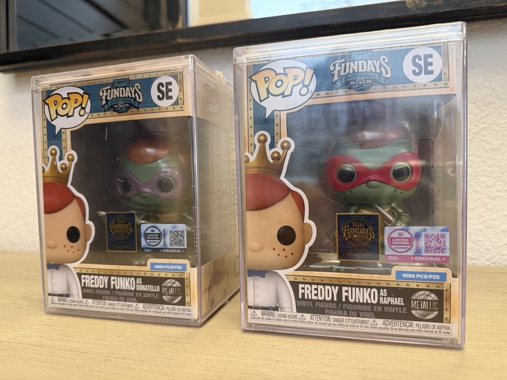 FUNDAYS 2026 SDCC! METALLIC FREDDY FUNKO AS RAPHAEL LE 1050 & DONATELLO LE 4600