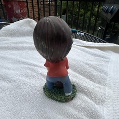 Tender Times Hand-Painted Resin Boy Football Player Figurine, Red/Blue
