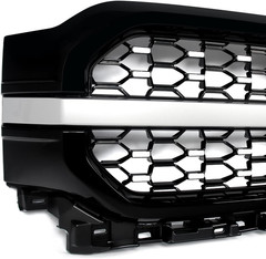 Ingot Silver+Black Frame Front Grill Compatible with Ford F150 Platinum Style 20