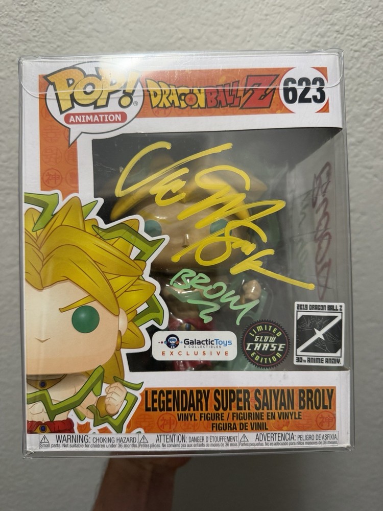 Funko Pop! Vinyl Super 6 in: Dragon Ball Z Broly 6″ Chase Glow JSA Authenticated