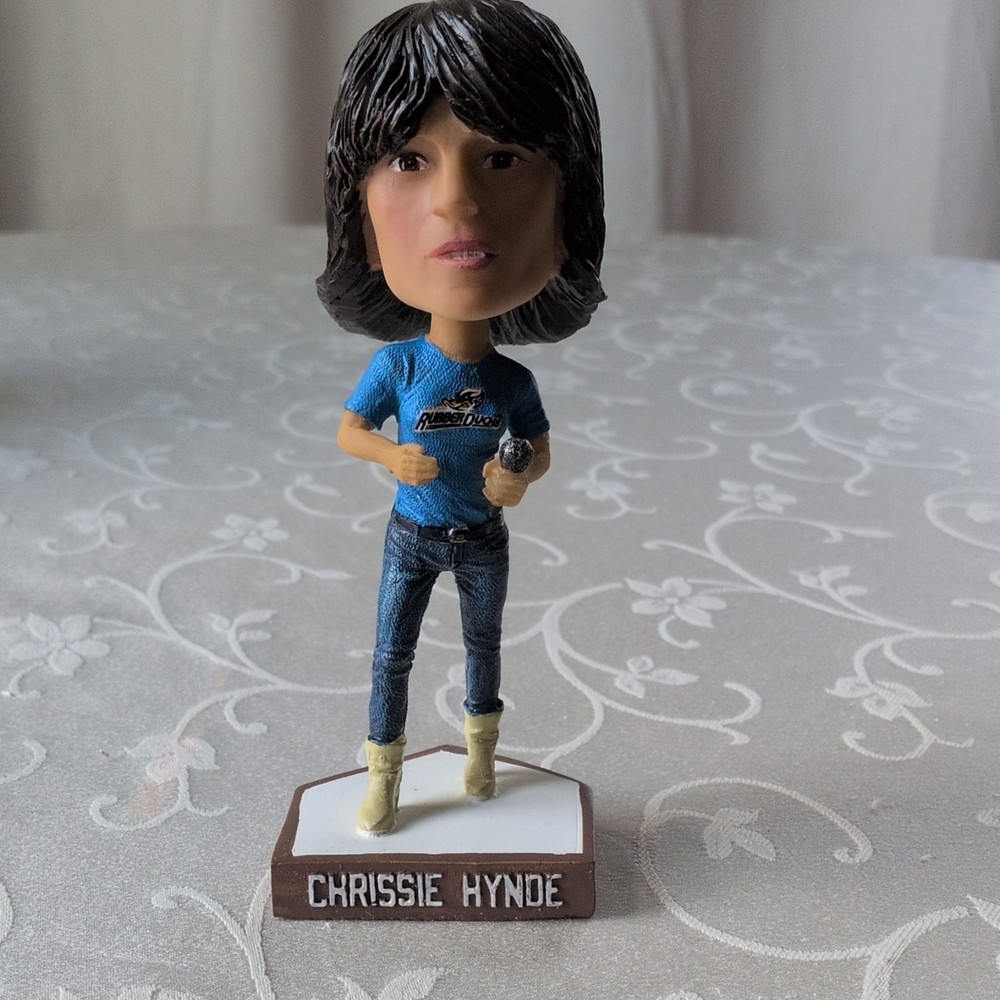 Akron RubberDucks Chrissie Hynde Bobblehead w/ Microphone In Original Packaging.