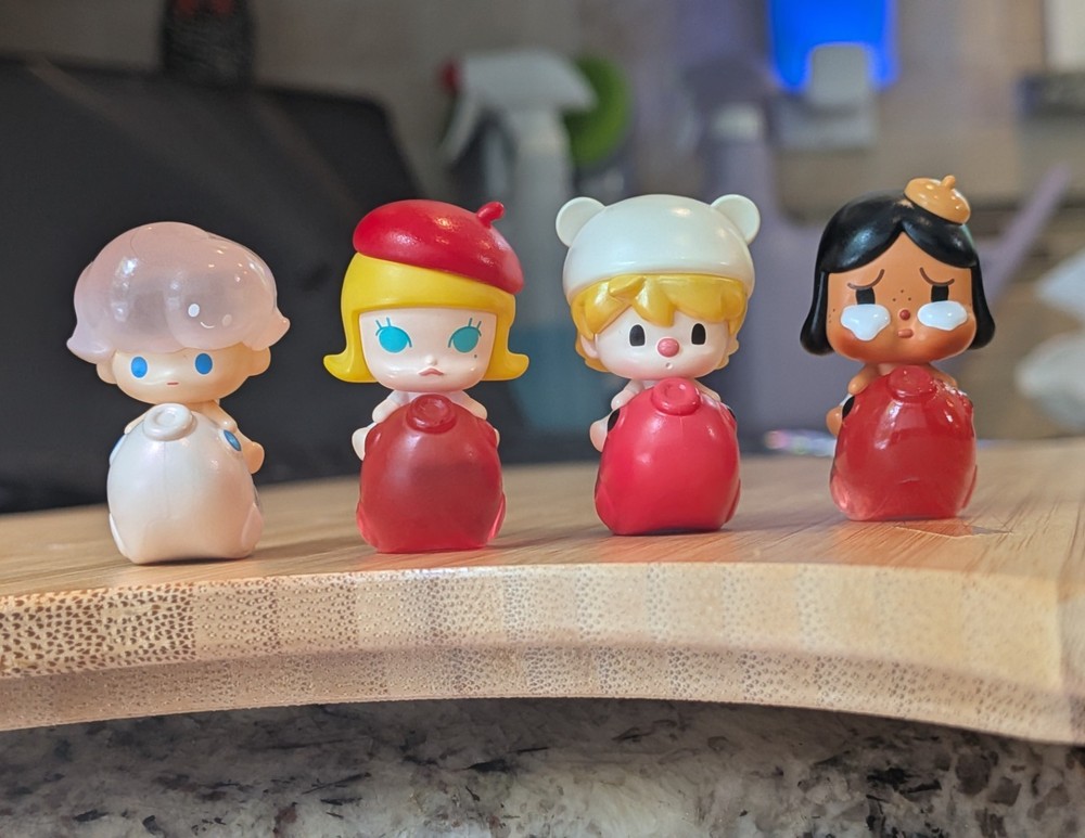 Authentic Pop Beans Lot Of 4 Lucky Charm CryBaby/Molly/Dimoo/Sweet Bean
