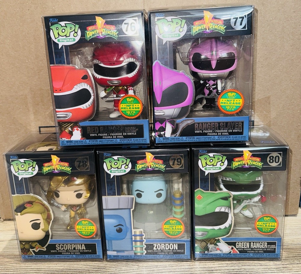 Funko Pop Digital Power Rangers Series 1 Green Red Ranger Slayer Zordon Scorpina