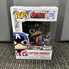 Funko- Avengers- Captain America- #1290- Amazon Exclusive W/ Protector + Pin