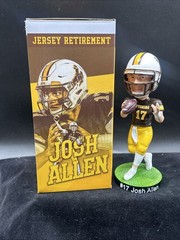 New Josh Allen Retire Jersey #17 Bobblehead University of Wyoming Buffalo Bills
