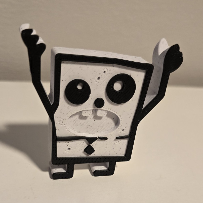 Black & White Milk Carton Character Plastic Figurine Collectible Figure
