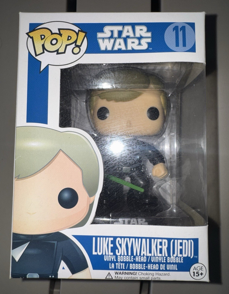 Funko Pop Star Wars Vaulted Luke Skywalker Jedi 11 Blue Box Large Font 2011