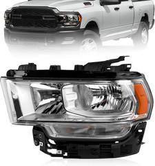 Chrome Halogen Headlights Assembly Compatible with 2019 2020 2021 2022 2023 2024