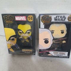FUNKO POP! PIN: Star Wars – Count Dooku and Wolverine lot of 2 funko pins