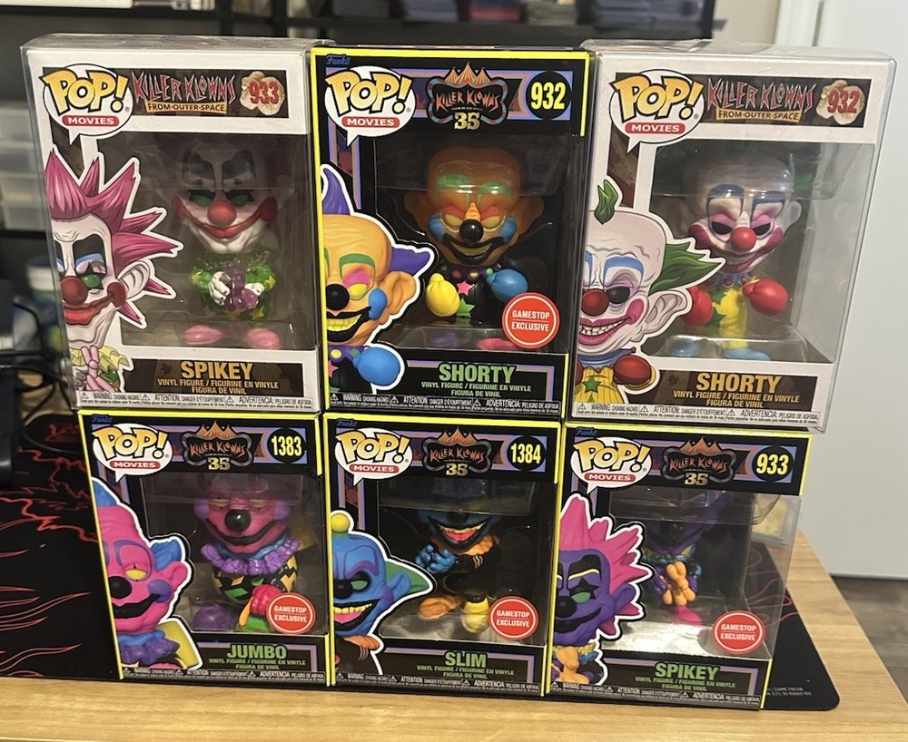 Killer Klowns Funko Pop Lot of 6 Blacklight and Regular Exclusive