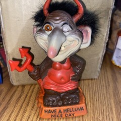 Rare 1972 Vintage DEVIL TROLL Berries Nodder Bobblehead Halloween
