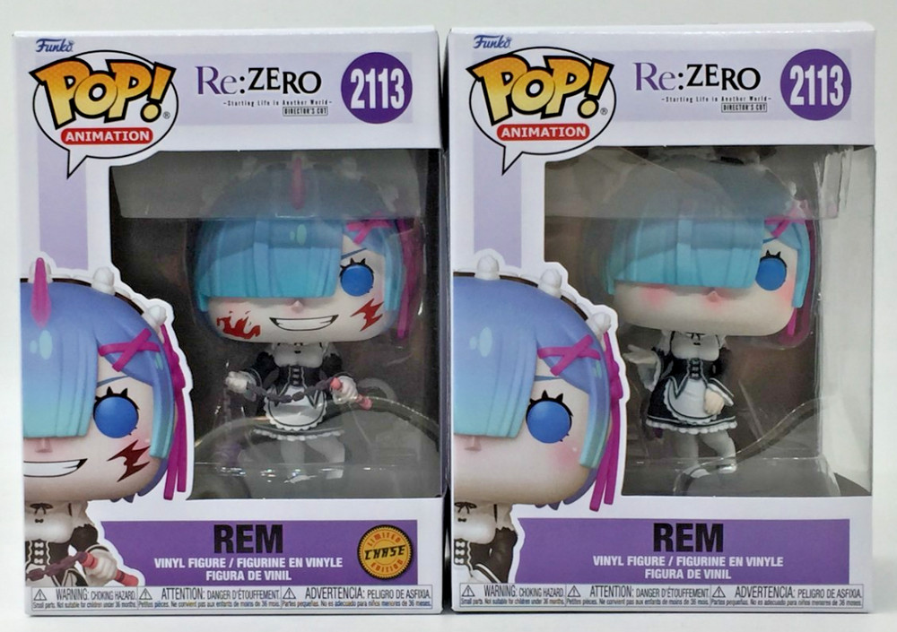 Funko Pop! Re Zero Rem #2113 Common CHASE Set of 2 With Protector